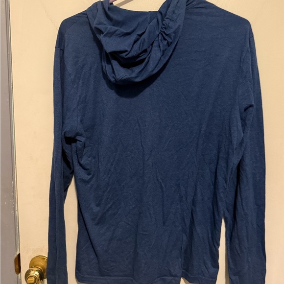 Michael Kors Blue Long Sleeve Hooded Shirt - Picture 2 of 4